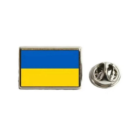 Ukrainian flag brooch with blue and yellow colors, symbolizing pride and support for Ukraine.