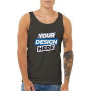 Unisex cotton tank with customizable design, featuring minimalist cut and rounded neckline, ideal for prints. Comfortable and breathable fit.