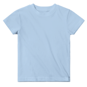 Light blue Leoni cotton baby tee with classic crewneck design, ideal for everyday wear and custom prints. Soft and breathable.
