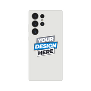 Customizable transparent Flexi iPhone case with a clear frosted finish, showcasing "Your Design Here" for modern aesthetics and protection.