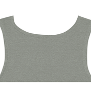 Back view of a gray unisex Calvoro cotton tank top with rounded neckline, ideal for layering or expressive prints.