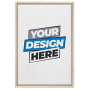 Custom framed canvas for personalized art, features FSC-certified wooden frame with natural wood finish. Elevate your decor.