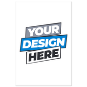 Customizable fine art poster with "Your Design Here" text, featuring giclée 12-color printing for vivid colors and matte finish.