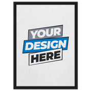 Framed canvas print with customizable design, FSC-certified wood frame, cotton-polyester blend, black frame for home decor.