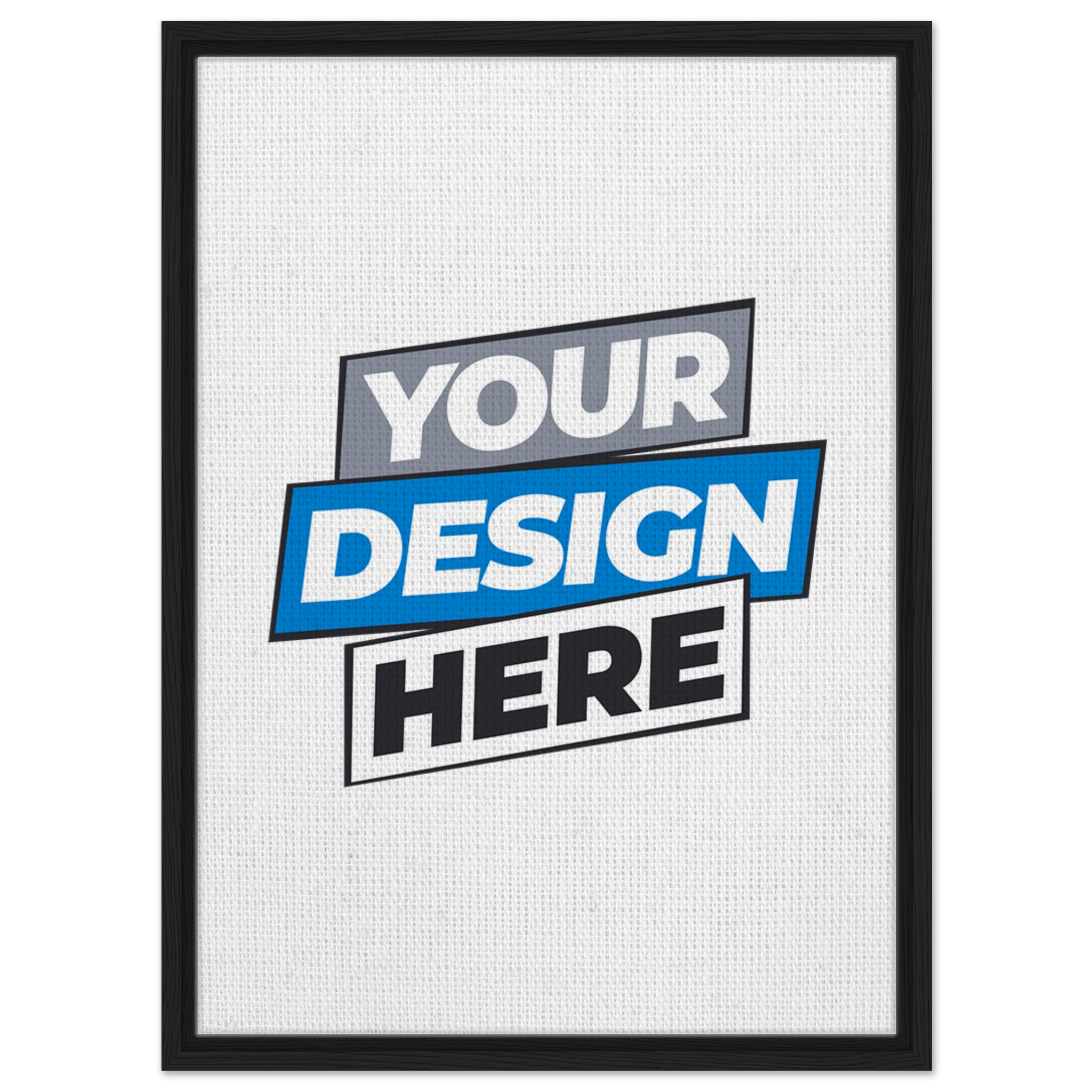 Framed canvas print with customizable design, FSC-certified wood frame, cotton-polyester blend, black frame for home decor.