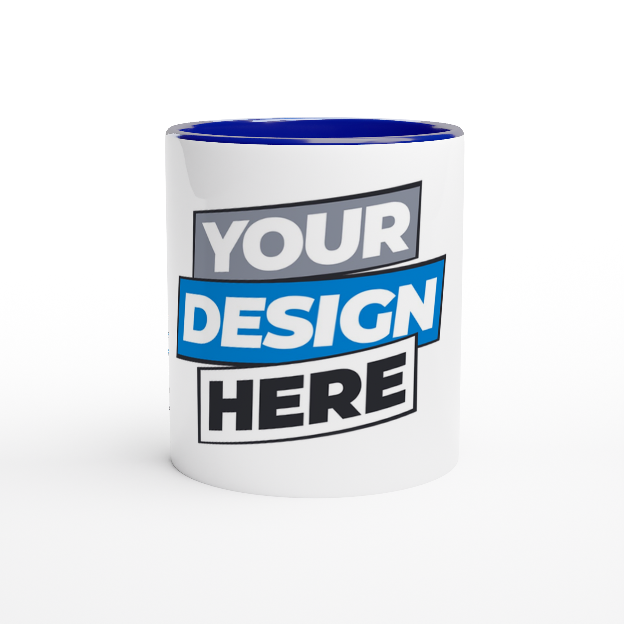 Print on Demand Irvelle ceramic mug with colorful accent, customizable design, ideal for coffee, tea, cocoa, 11 oz capacity.