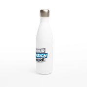 17oz stainless steel water bottle for print on demand with personalized design space, double-wall insulated for hot or cold drinks.