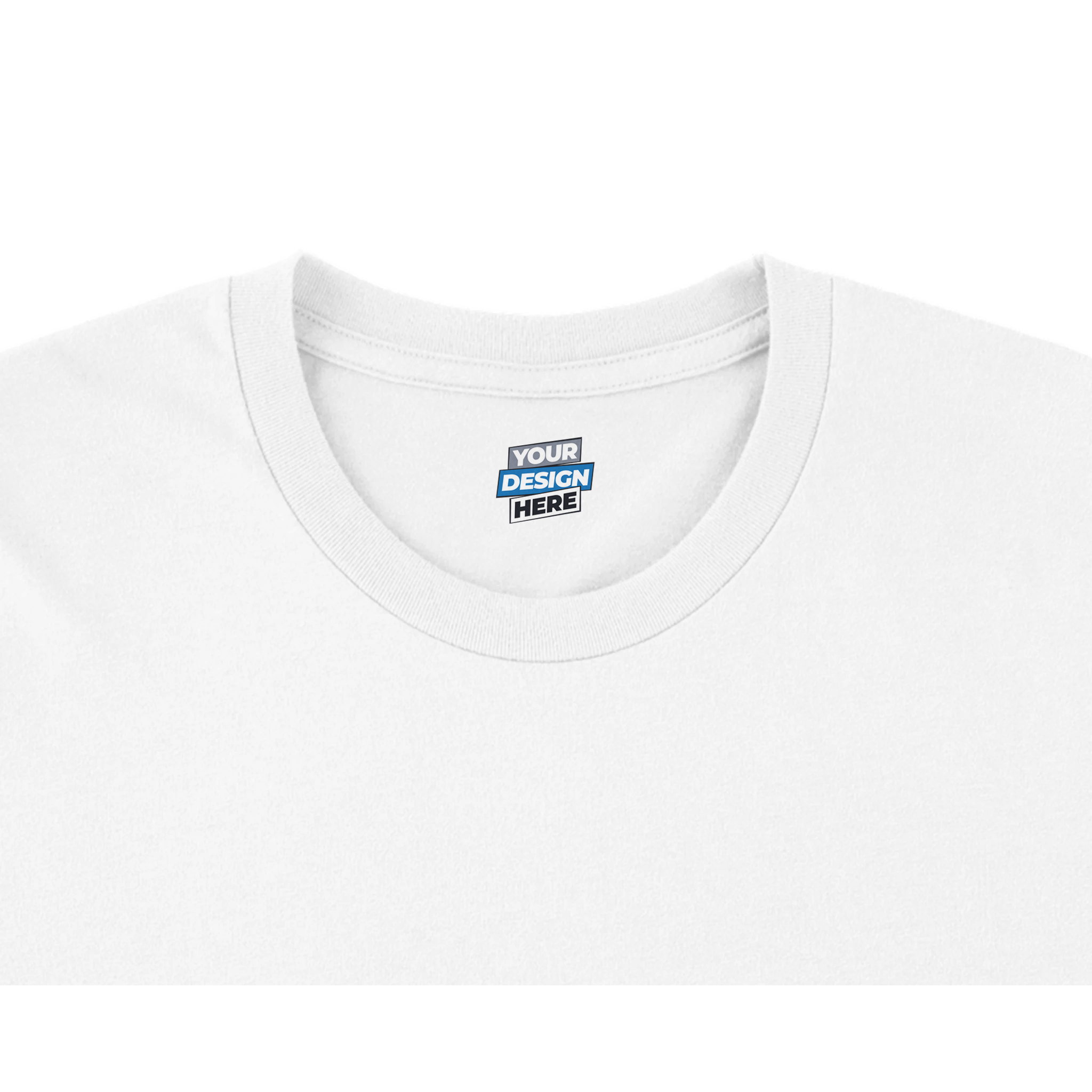 Durmor heavyweight t-shirt, white, featuring crewneck design and customizable print area, made from 100% US-grown ring-spun cotton.