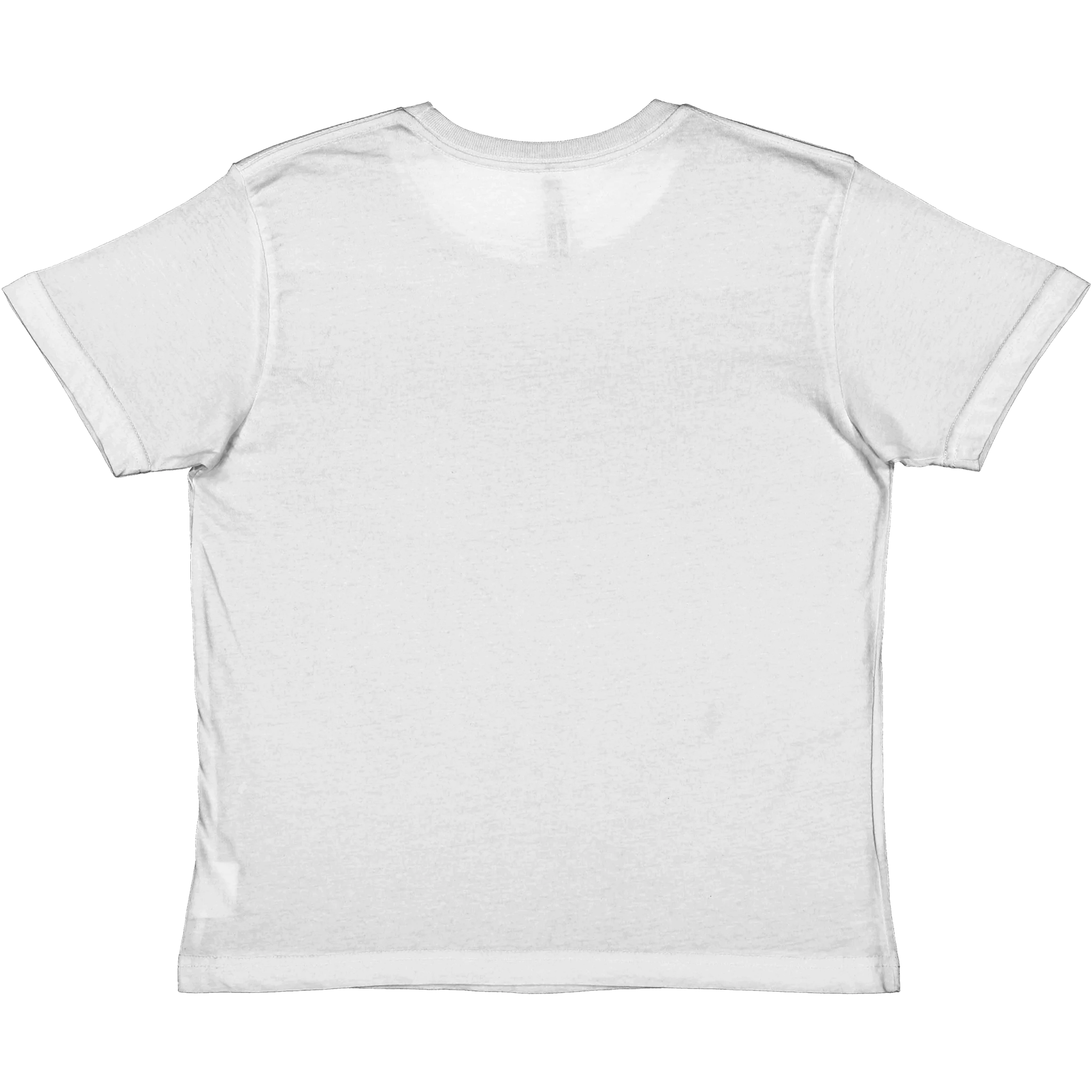 Back view of Tivvi Kids Cotton Tee in white, showcasing soft and durable material with ribbed collar, ideal for everyday wear.