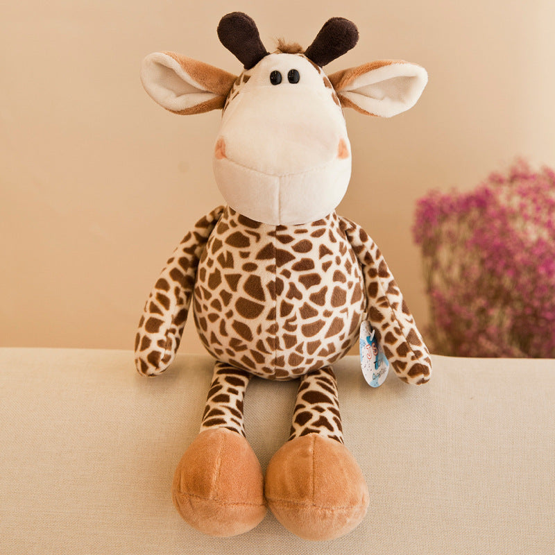 Adorable giraffe plush toy with soft brown and white pattern, perfect for cuddling. Part of the Jungle Animal Plush Toys collection.