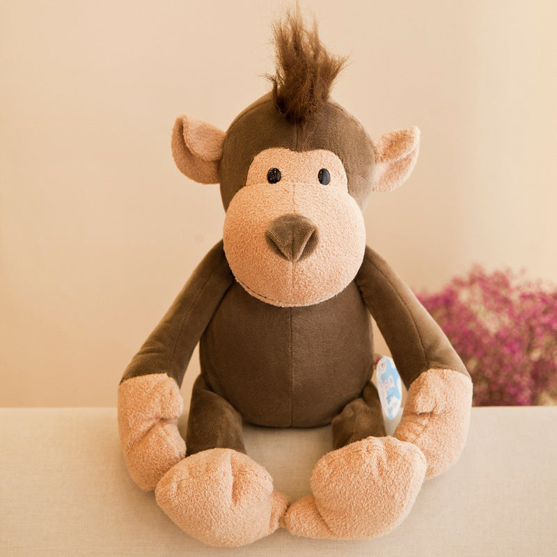 Cute monkey plush toy with soft PP cotton filling, part of the Jungle Animal Plush collection, perfect for kids who love jungle adventures.