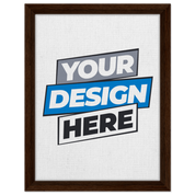 Framed canvas print with customizable design in dark brown frame, sustainable FSC-certified wood, texture adds depth to art piece