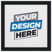 Personalized framed canvas with customizable design, featuring black frame and high-quality cotton-polyester blend canvas.