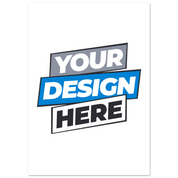 Customizable fine art poster template with space for personalized design, featuring "Your Design Here" text in bold colors.