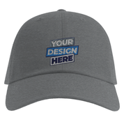 Gray Callorin Premium Snapback Cap with customizable print area, featuring an acrylic-wool blend fabric and adjustable snapback closure.