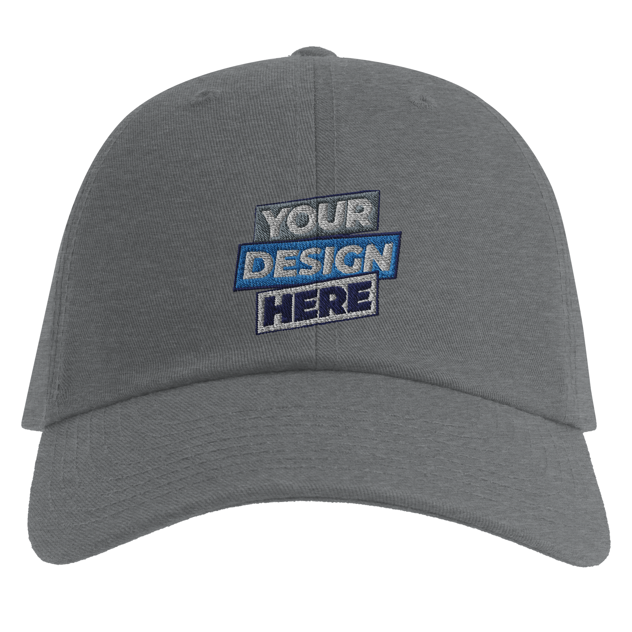 Gray Callorin Premium Snapback Cap with customizable print area, featuring an acrylic-wool blend fabric and adjustable snapback closure.