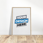 Framed canvas print with customizable design, natural wood frame, perfect for art enthusiasts seeking a personalized touch.