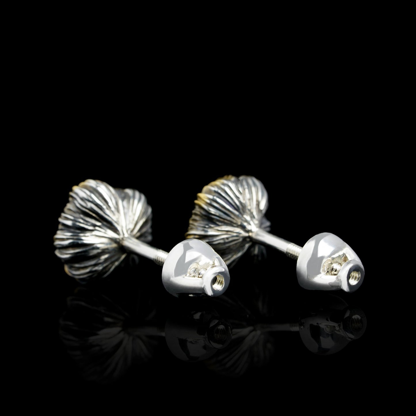 Golden Petals sterling silver earrings with citrine, inspired by blooming peonies, elegant nature-inspired jewelry design.