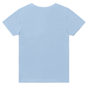 Leoni cotton baby tee in light blue, showcasing its breathable fabric and classic crewneck design, ideal for custom prints and comfort.