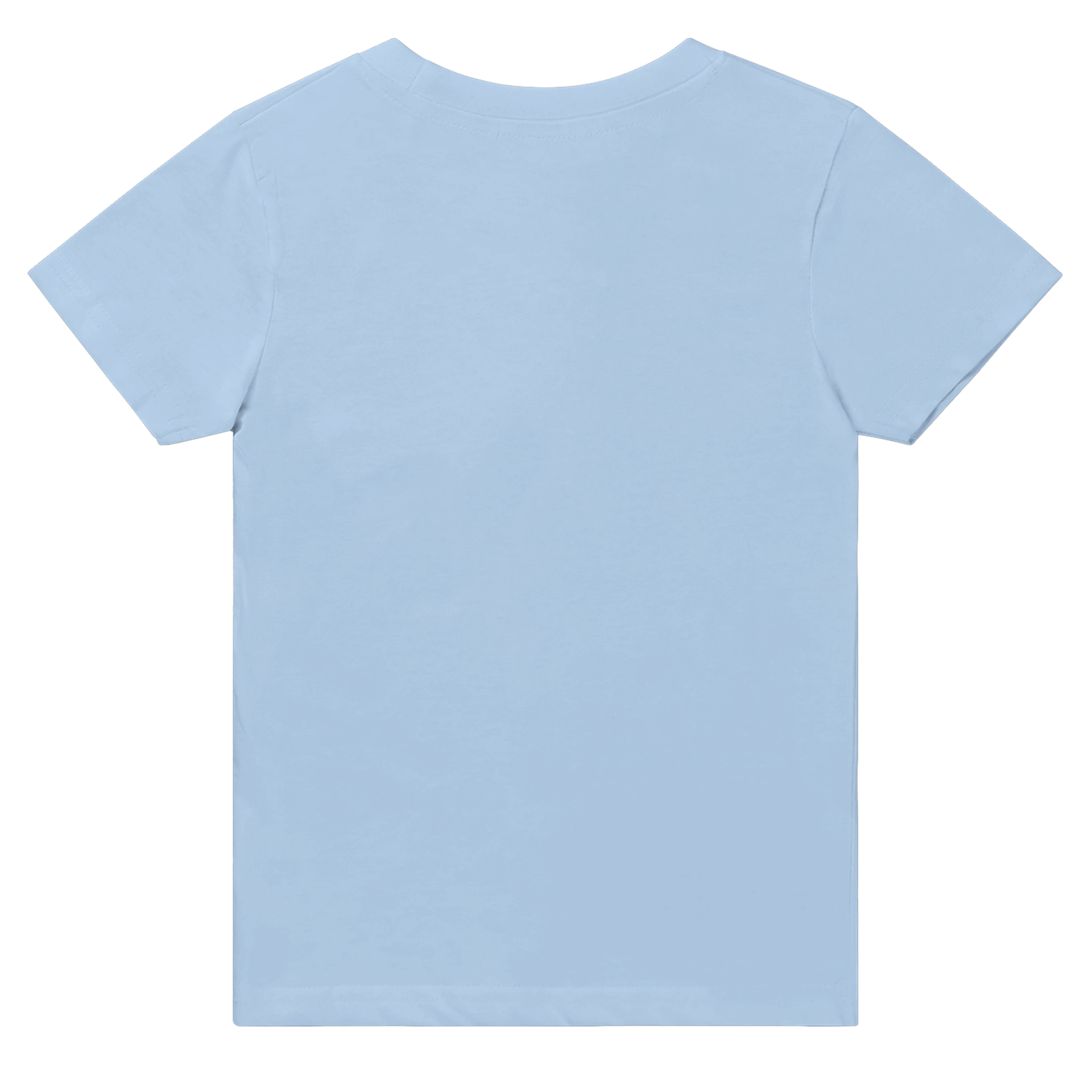 Leoni cotton baby tee in light blue, showcasing its breathable fabric and classic crewneck design, ideal for custom prints and comfort.