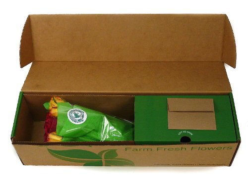 Unboxing vibrant multicolored rose bouquet - 18 fresh stems in eco-friendly packaging from Rainforest Alliance Certified farms.