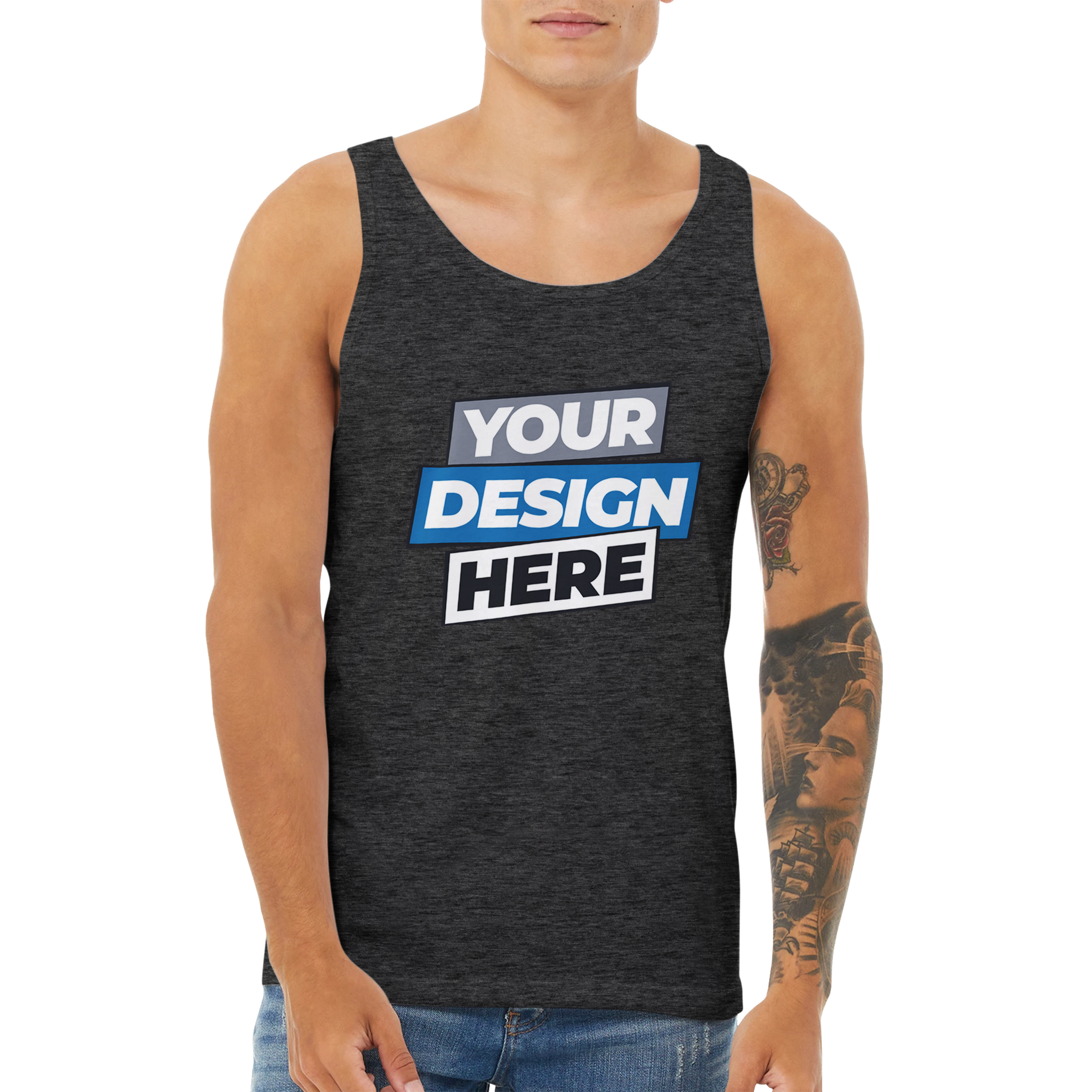 Unisex Calvoro cotton tank with customizable design, featuring a breathable and lightweight fit, ideal for layering or wearing solo.