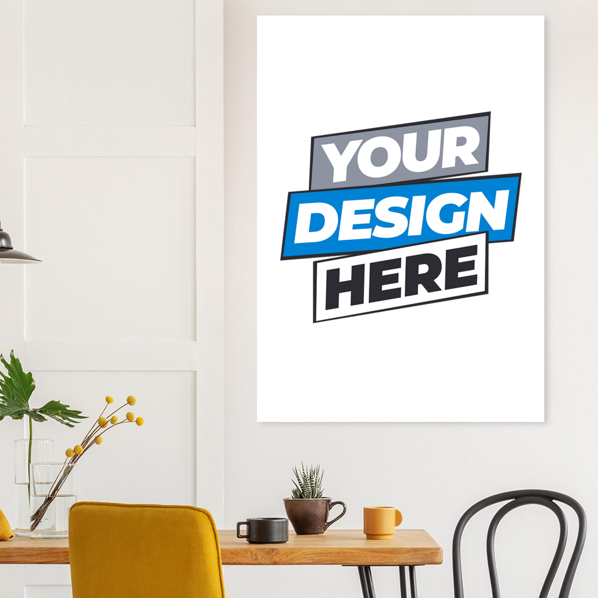 Fine art poster in a modern interior setting, showcasing vivid colors and smooth matte finish, perfect for art lovers and designers.
