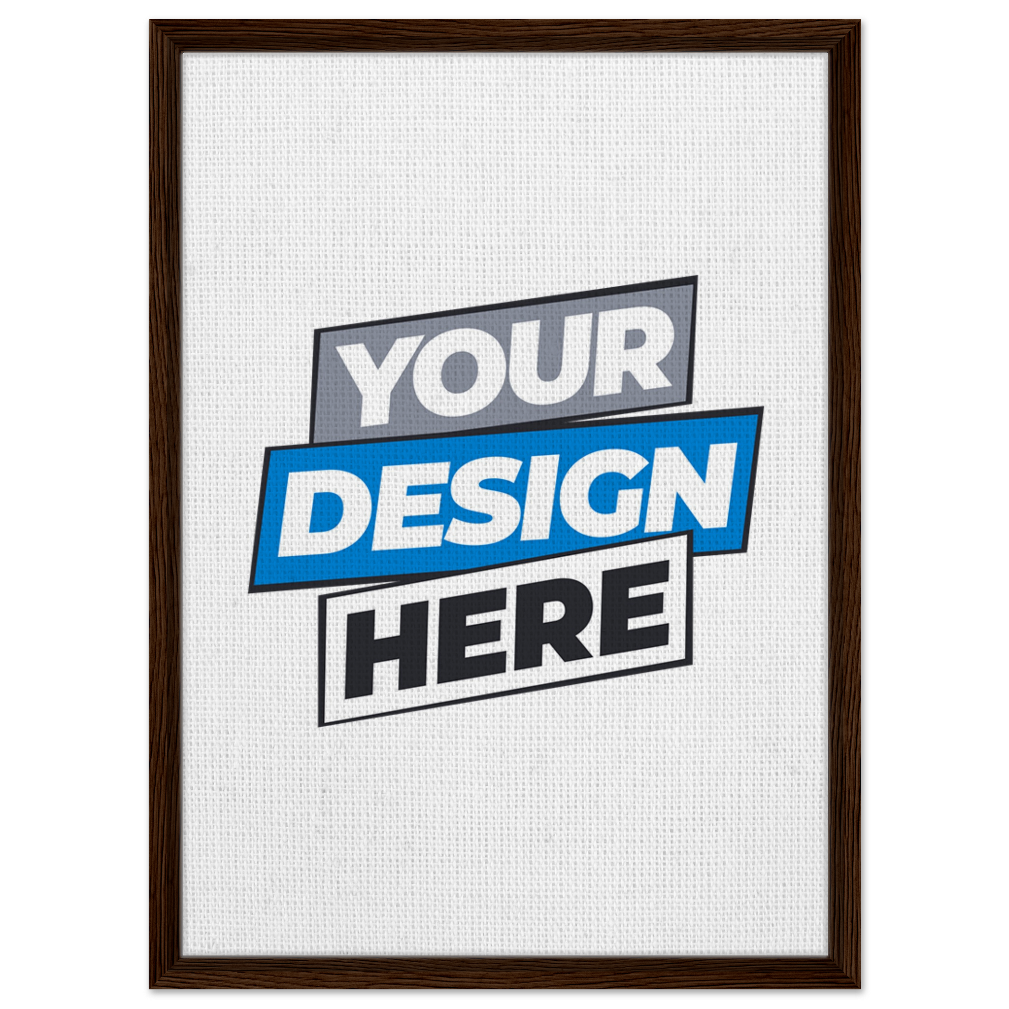 Framed canvas print with customizable design, featuring dark brown frame and rich texture for a personalized art experience.
