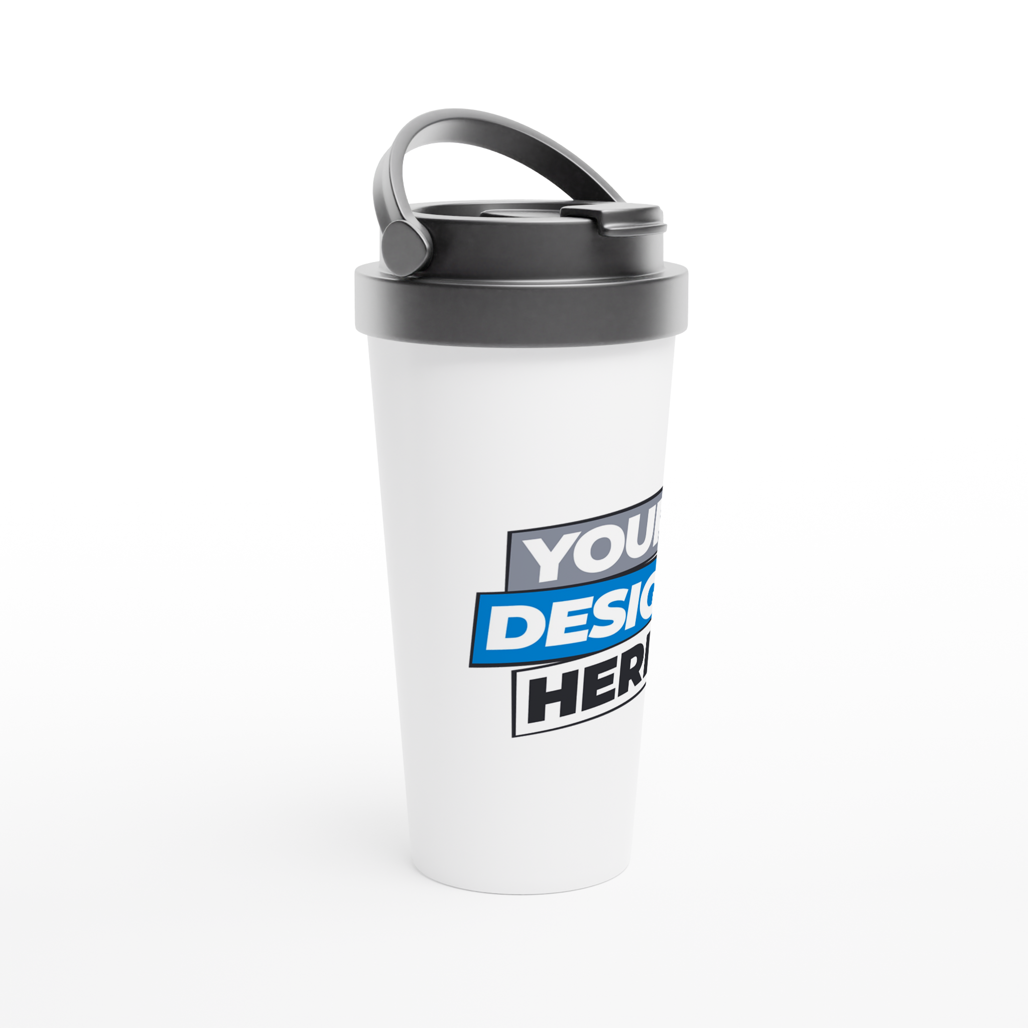 15oz stainless steel travel mug with custom design option, featuring double-wall insulation and leak-proof lid, suitable for commuting and outdoors.