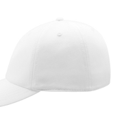 White Flexfit 6277 fitted baseball cap with curved visor, ideal for style and comfort.