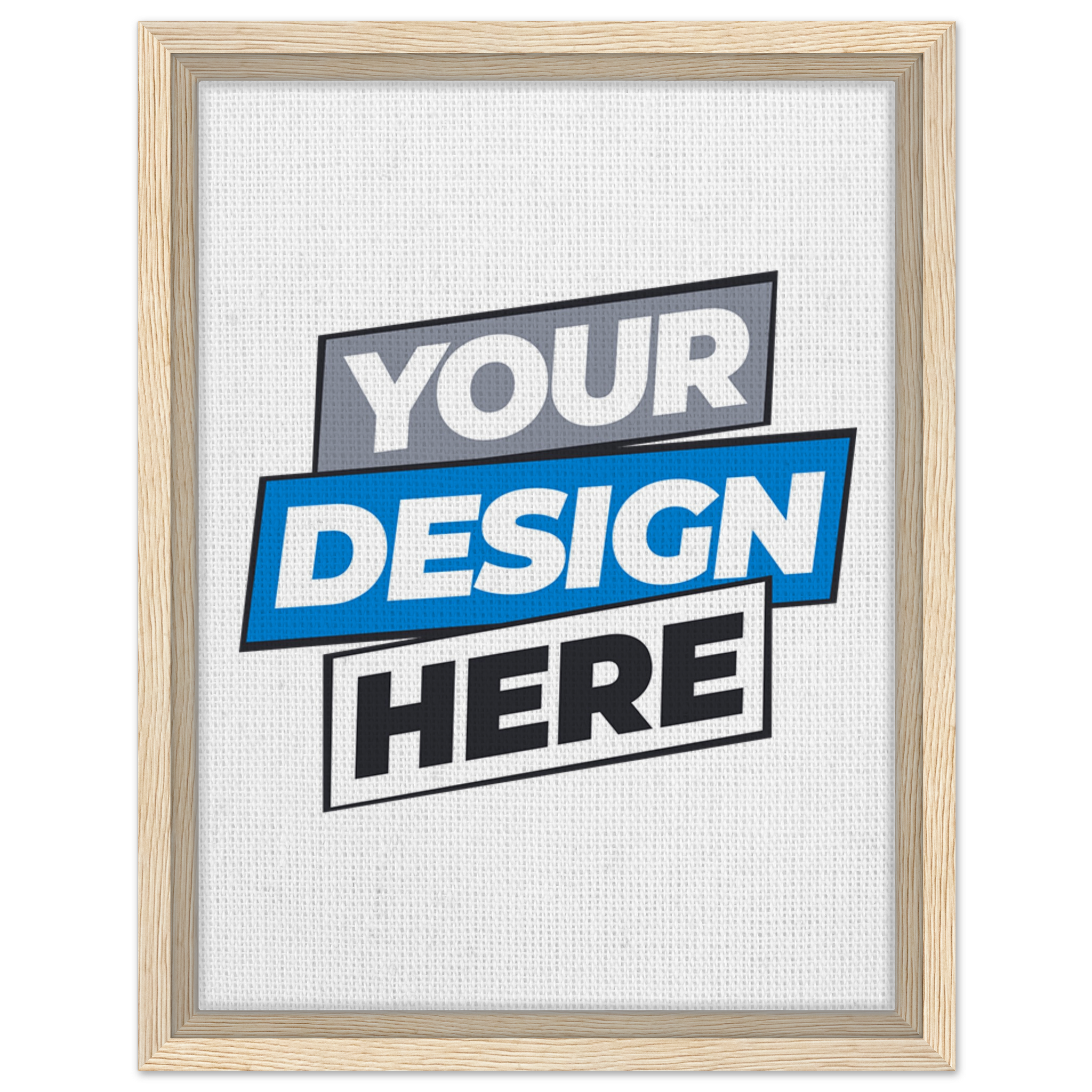 Custom framed canvas print with natural wood frame, offering rich texture and depth for personalized wall art decoration.