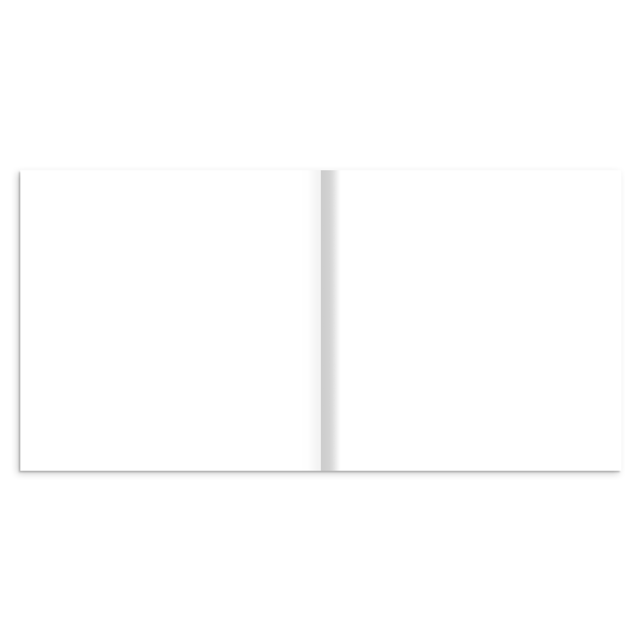 Open luxe hardcover photo book with blank pages, ideal for weddings and graduations, features silk paper and matte laminated finish.