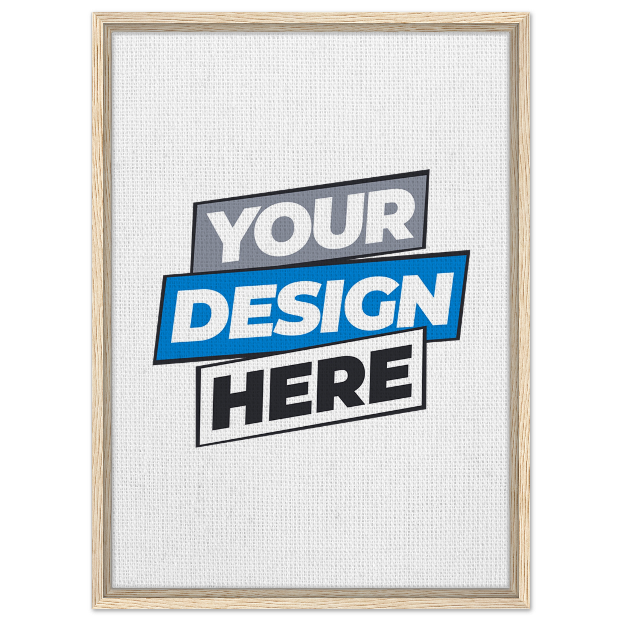 Custom framed canvas for personalized design, featuring high-quality wood frame and textured fabric for unique wall decor.