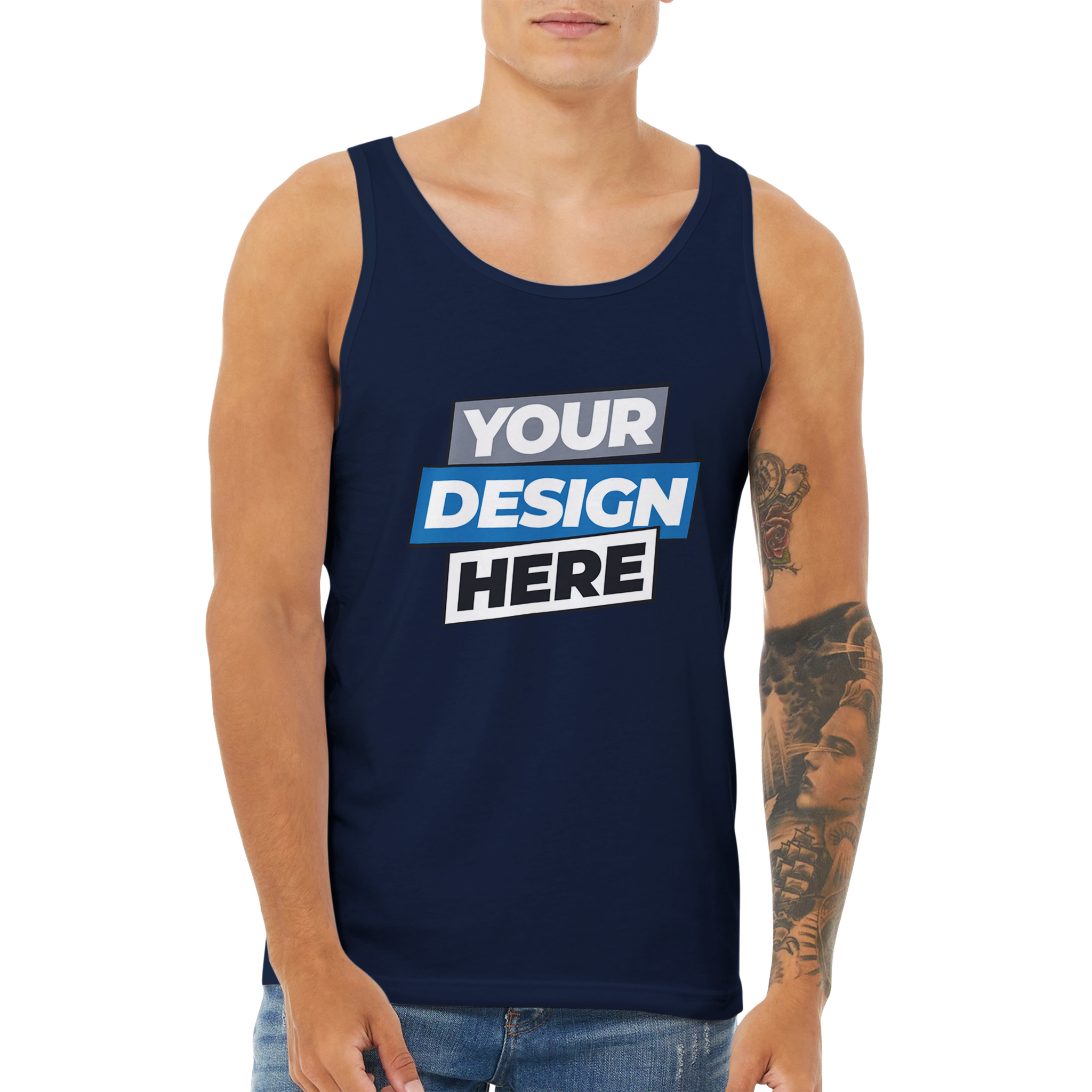 Unisex Calvoro Cotton Tank with customizable print, versatile design, and breathable comfort for layering or solo wear.
