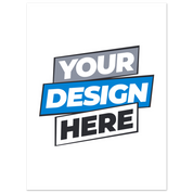 Customizable fine art poster template with bold text 'Your Design Here', ideal for showcasing vivid, personalized artwork prints.