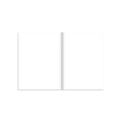 Open softcover photo book with blank white pages, ideal for personalization and capturing life's moments.