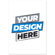 Customizable fine art poster template showcasing 'Your Design Here' text on a blank canvas, ideal for vivid personalized designs.
