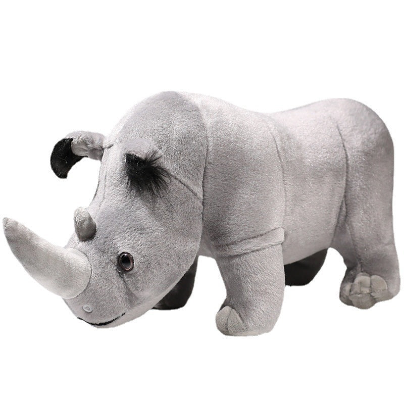 Rhino shape plush toy with soft gray fabric, perfect gift for teenagers and animal lovers.