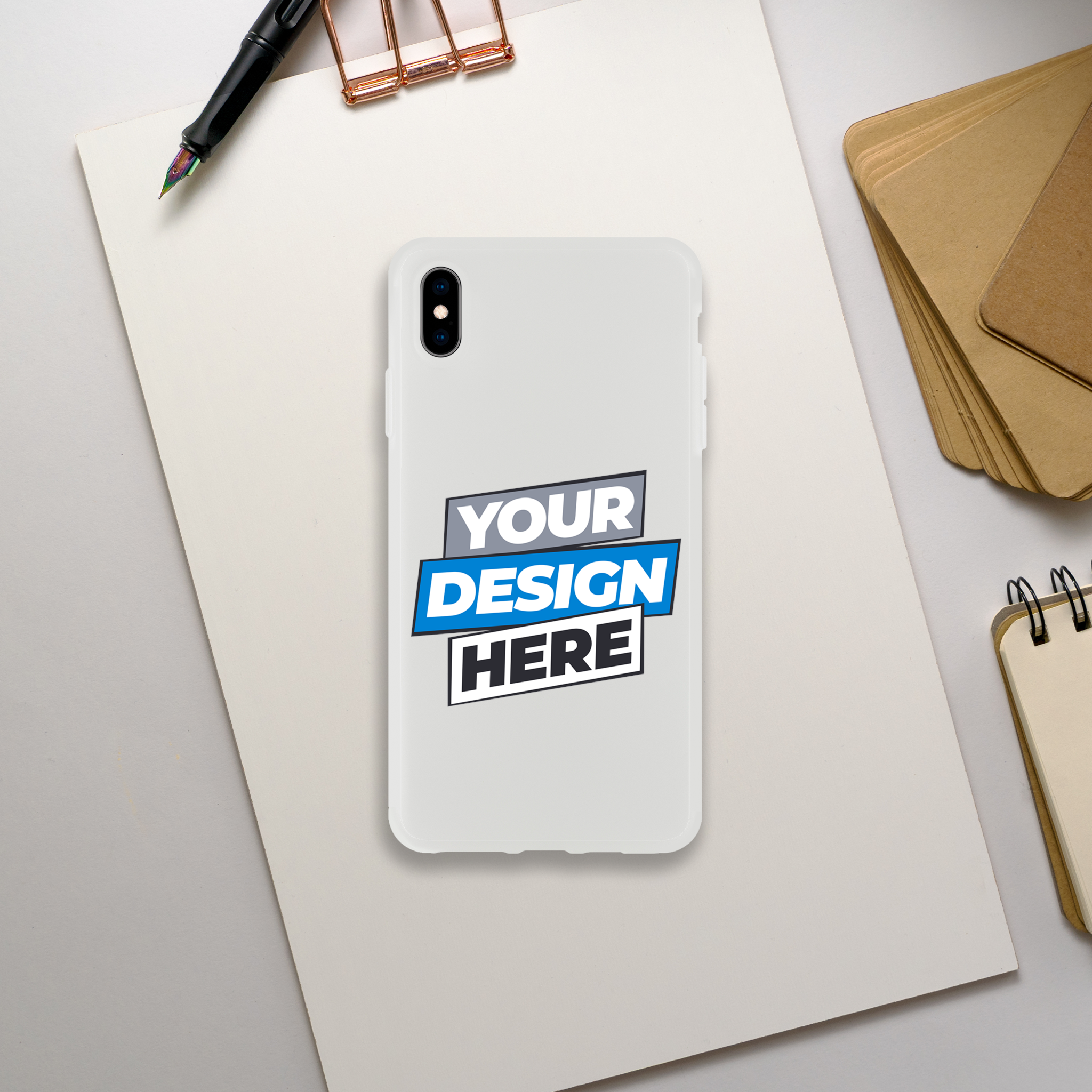 Flexi Case for displaying designs, transparent with clear texture, impact-resistant, tear-resistant, wireless charging compatible.