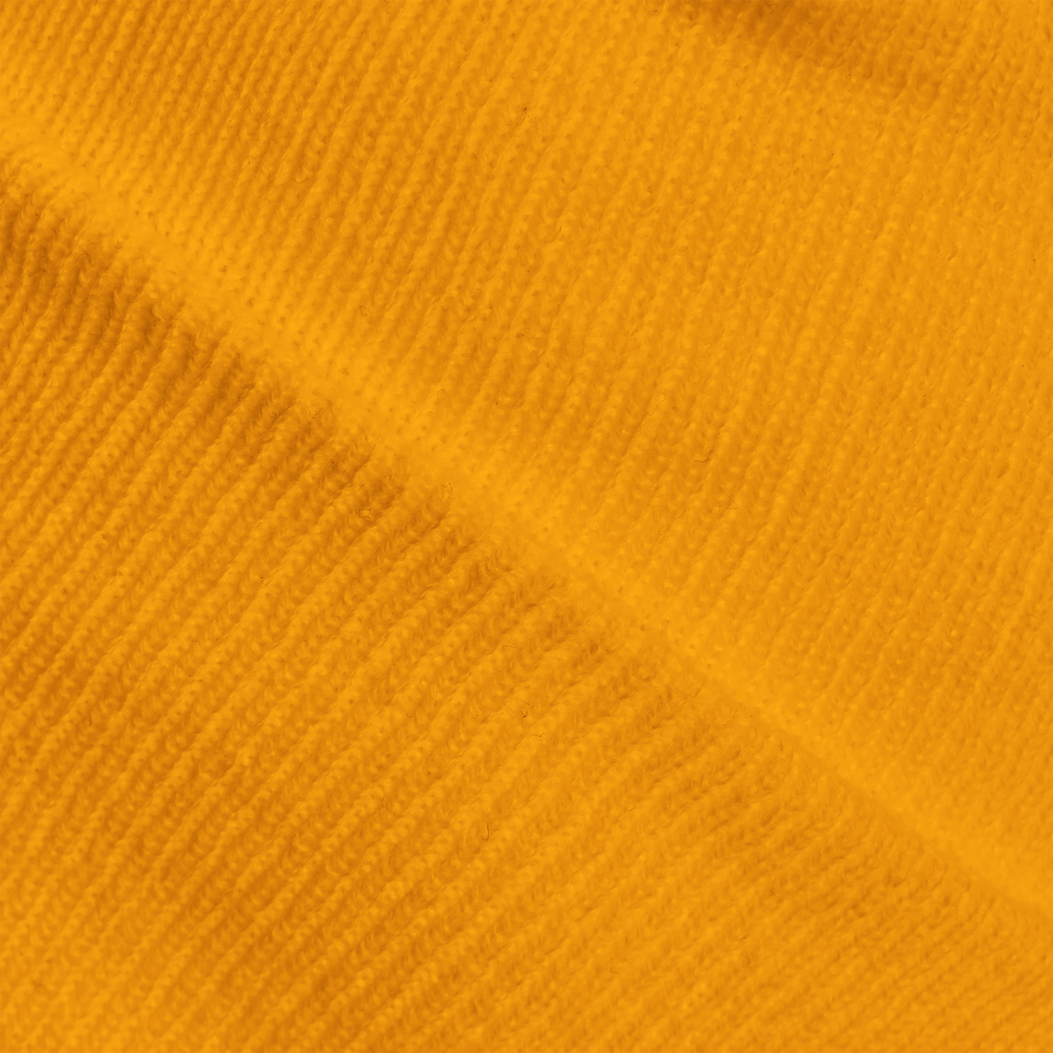 Close-up of a yellow acrylic knit fabric texture, ideal for beanies or winter apparel, showcasing a ribbed pattern and dense weave.