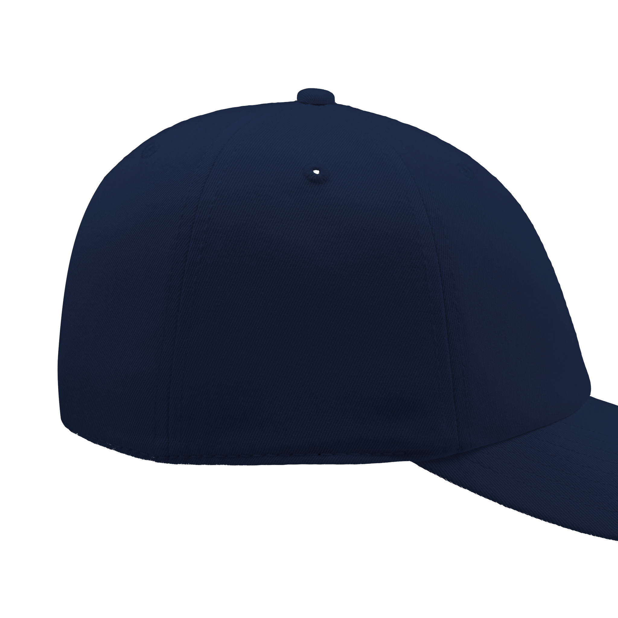 Navy blue Larnyx dad cap with relaxed unstructured crown and six-panel design, featuring an adjustable brass buckle for modern fit.