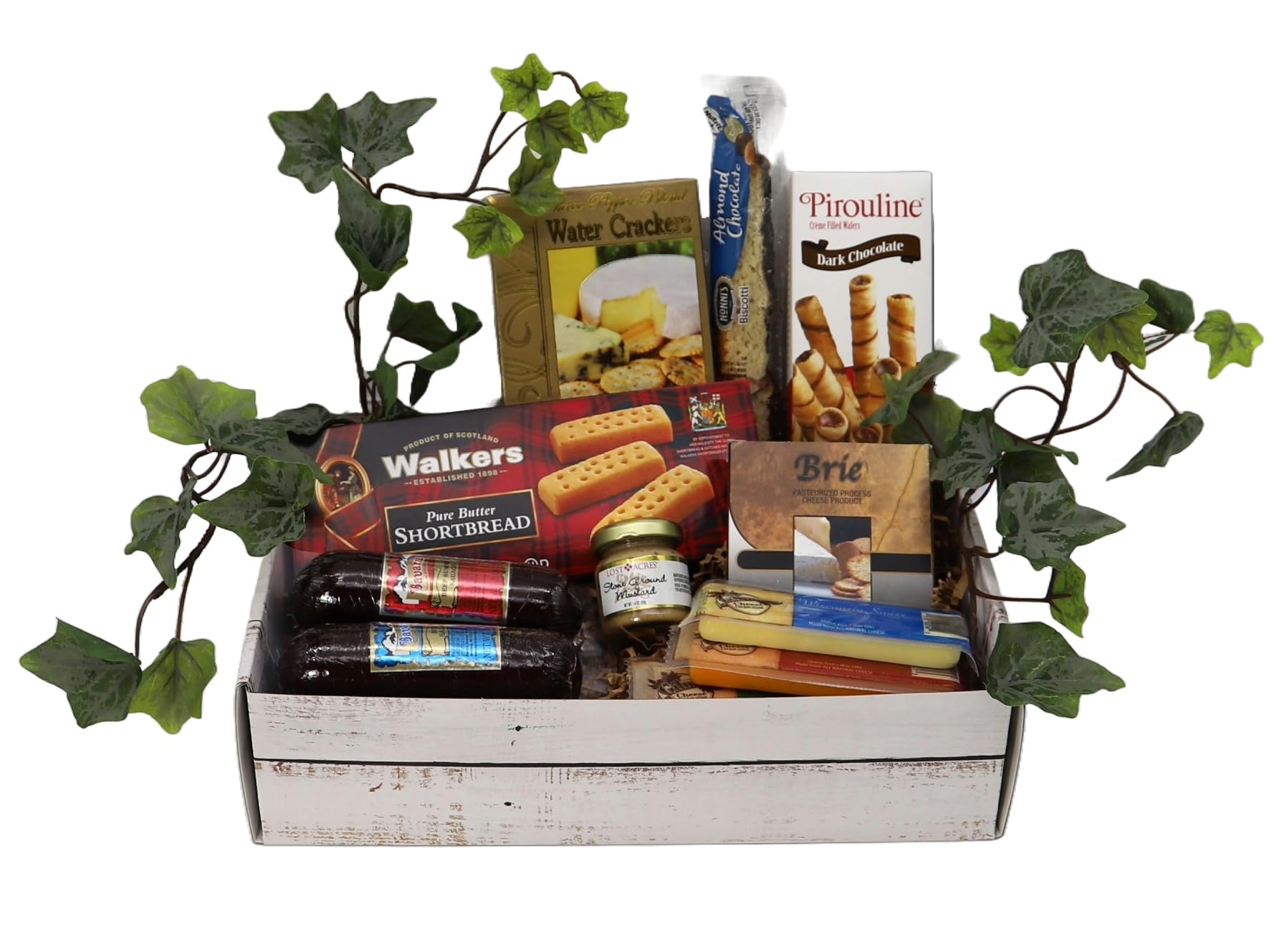 Trail Adventure Snack Box with sausages, cheeses, crackers, and sweet treats for on-the-go enjoyment. Perfect for outdoor activities.