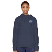 Elmoré Premium Pullover Hoodie on model, featuring mid-weight construction, three-panel hood, kangaroo pocket, and shrink-resistant fabric.