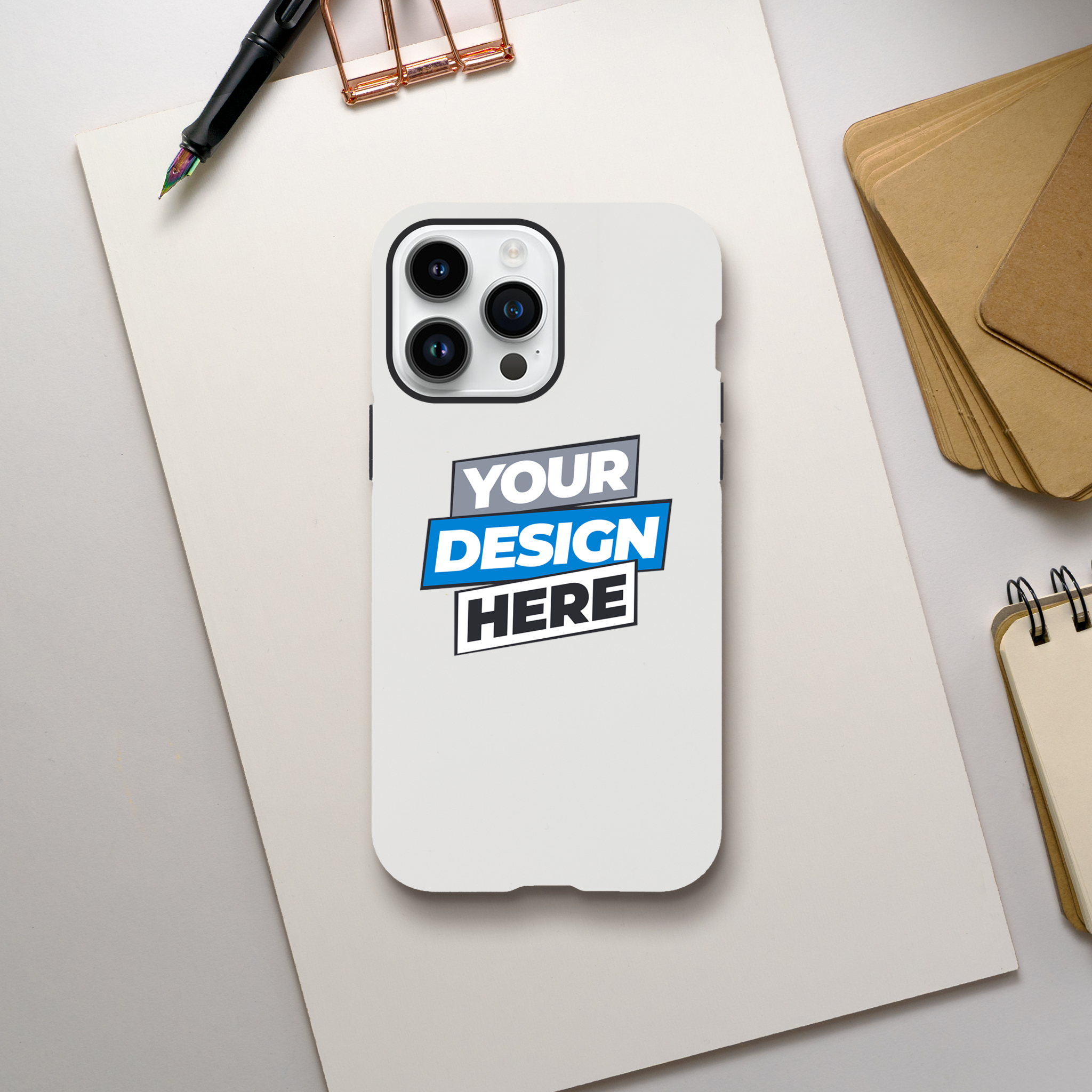 Print on demand gloss tough iPhone case with customizable design and dual-layer protection, shown with sleek and durable build.