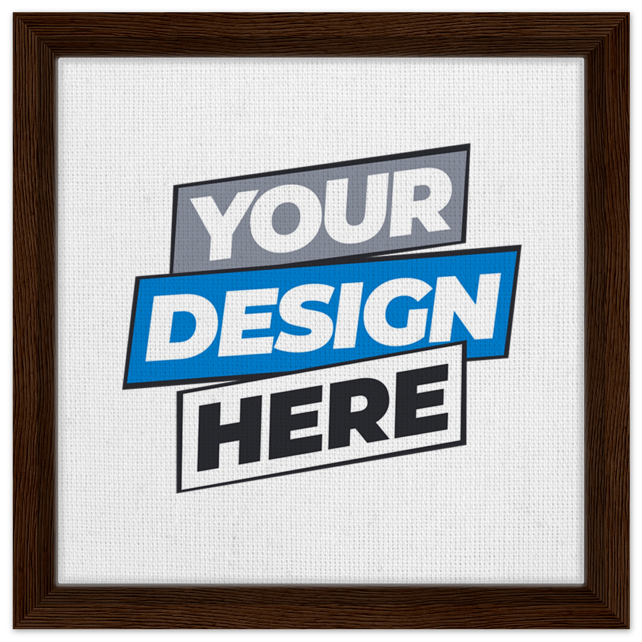 Customizable framed canvas print with dark brown frame for personalized art. Ideal for adding depth and texture to any space.