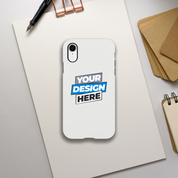 Print on demand gloss tough iPhone case with customizable design, dual-layer protection, and glossy finish for visual impact.