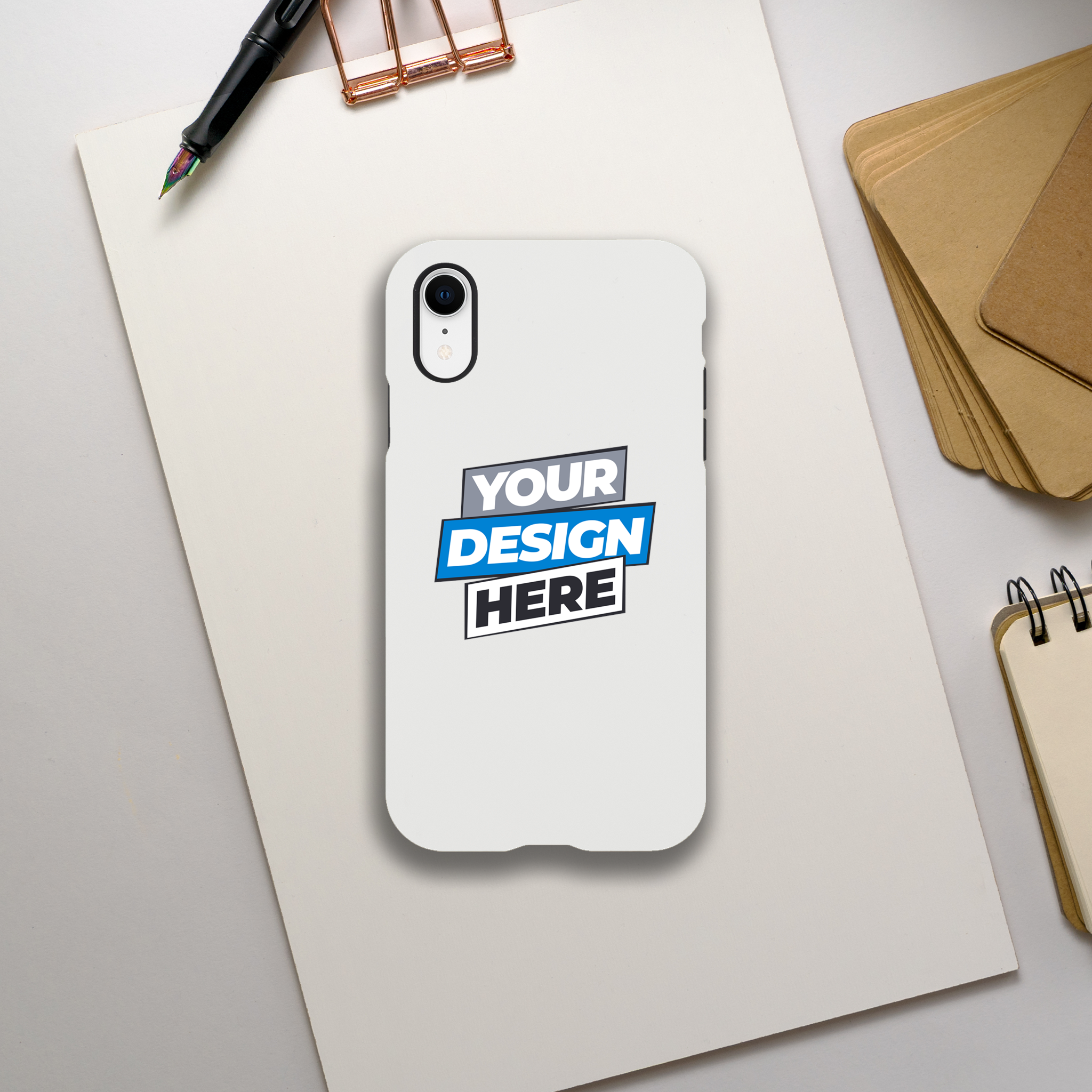 Print on demand gloss tough iPhone case with customizable design, dual-layer protection, and glossy finish for visual impact.