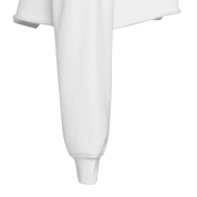 White Elowen cropped hoodie sleeve with raw hem and soft fleece interior.