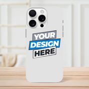 Customizable glossy tough iPhone case with dual-layer protection featuring 'Your Design Here' text, ideal for style and durability.