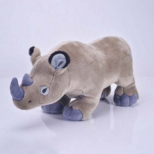 Simulated 50cm Rhino Plush Toy made of soft PP cotton, perfect for children's gifts and zoo-themed room decor.